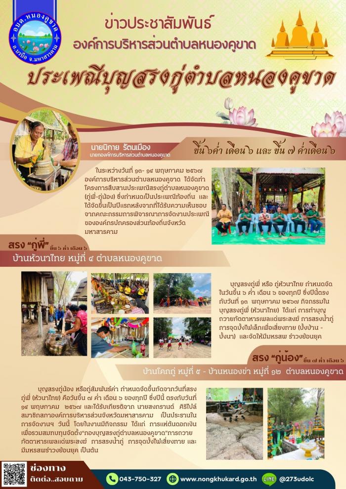ประเพณีบุญสรงกู่ตำบลหนองคูขาด